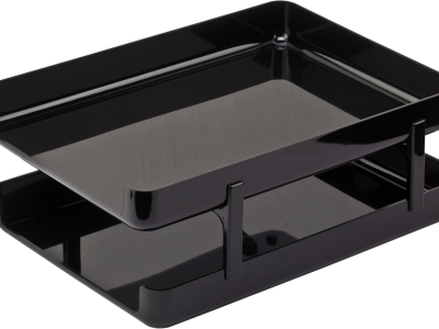13075015 BANDEJAS PORTAPAPEL DELUXE X 2 NEGRO